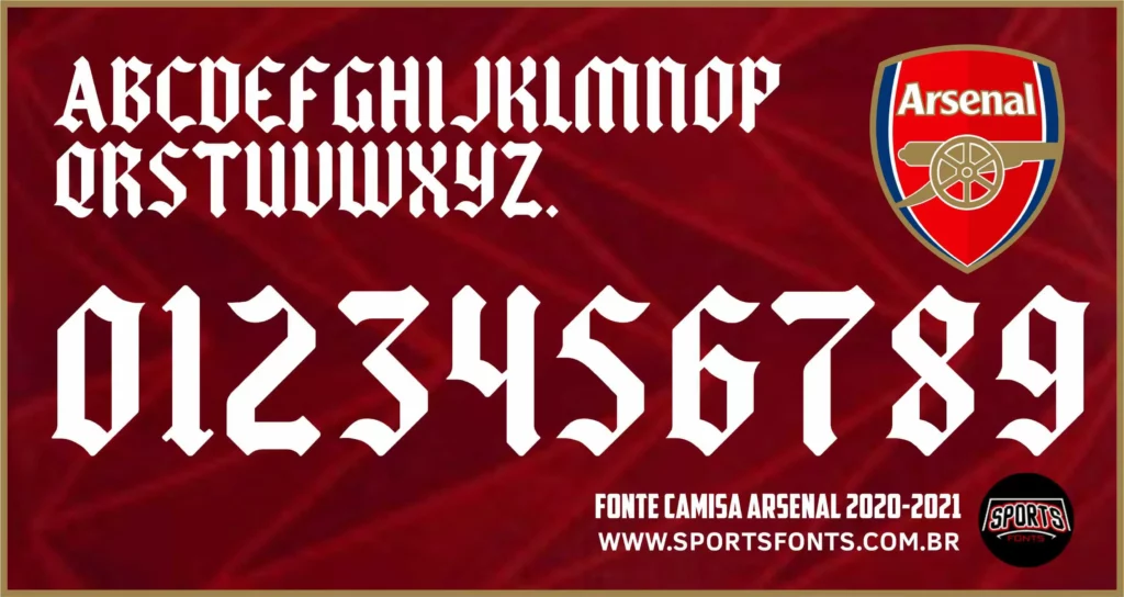 TIPOGRAFIA( FONT) ARSENAL TEMPORADA 20/21