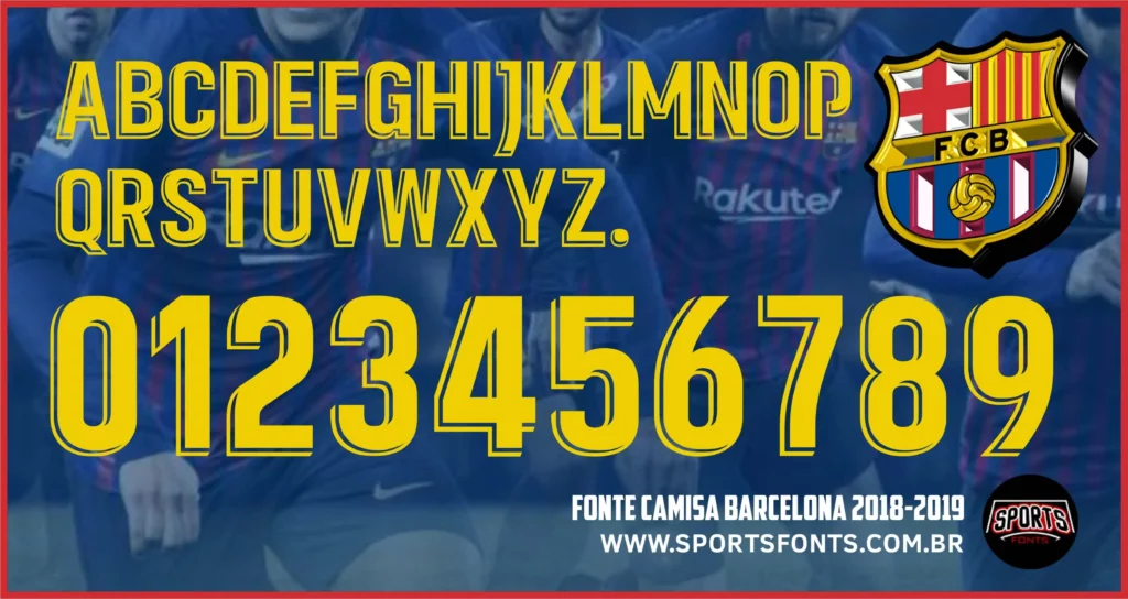 Tipografia camiseta-barcelona temporada 2018-2019