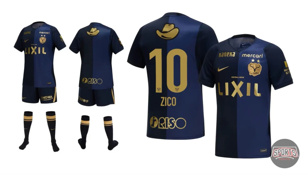 camiseta comemorativa Kashima Antlers zico 35 anos